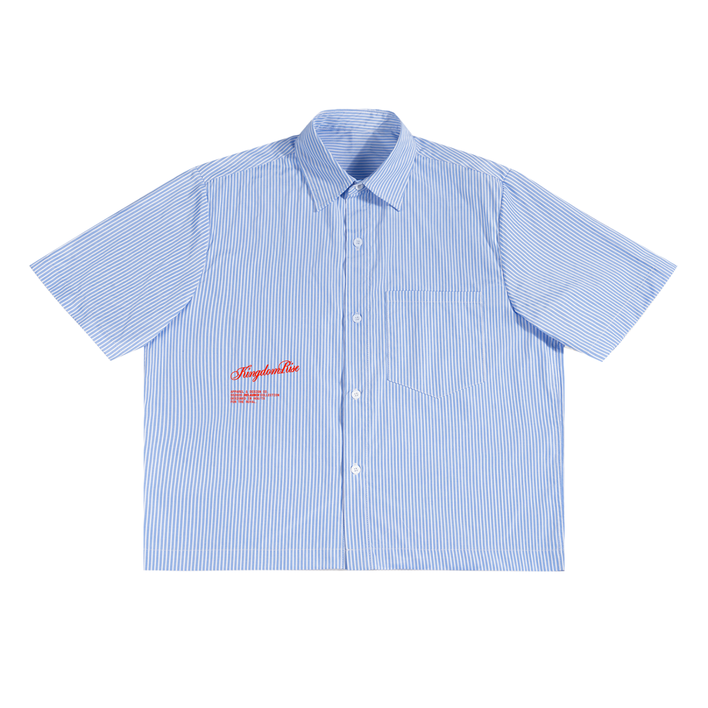 Royal Priesthood Button-up - Blue | Vertical Stripe Boxy Shirt