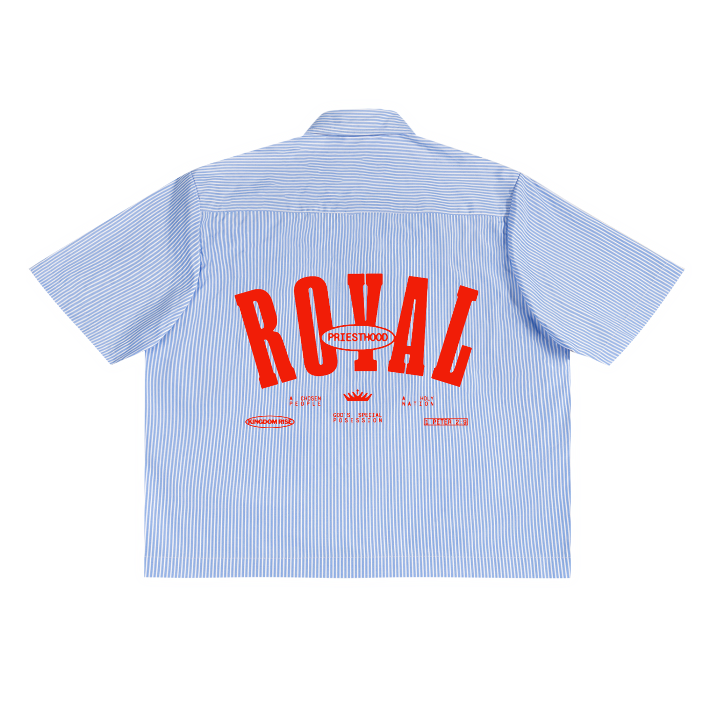 Royal Priesthood Button-up | Vertical Stripe Boxy Shirt