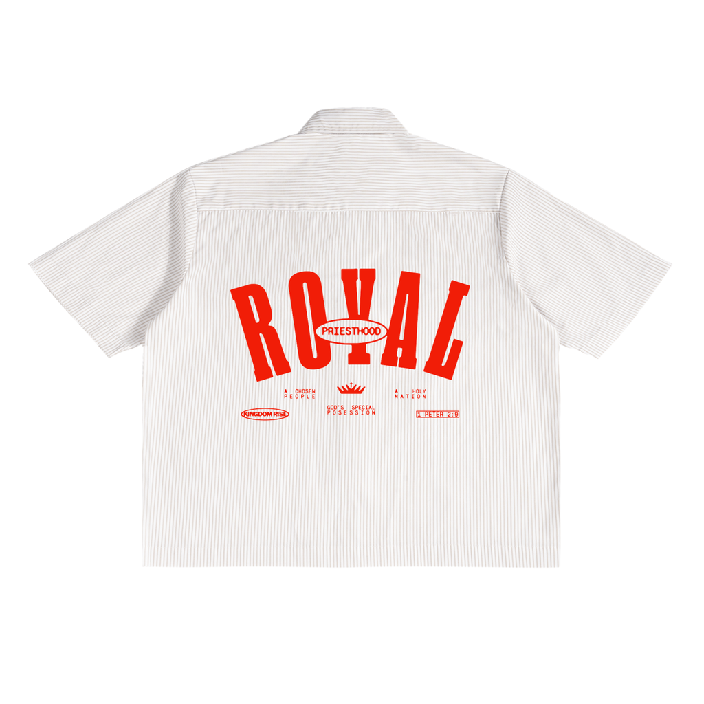 Royal Priesthood Button-up | Vertical Stripe Boxy Shirt