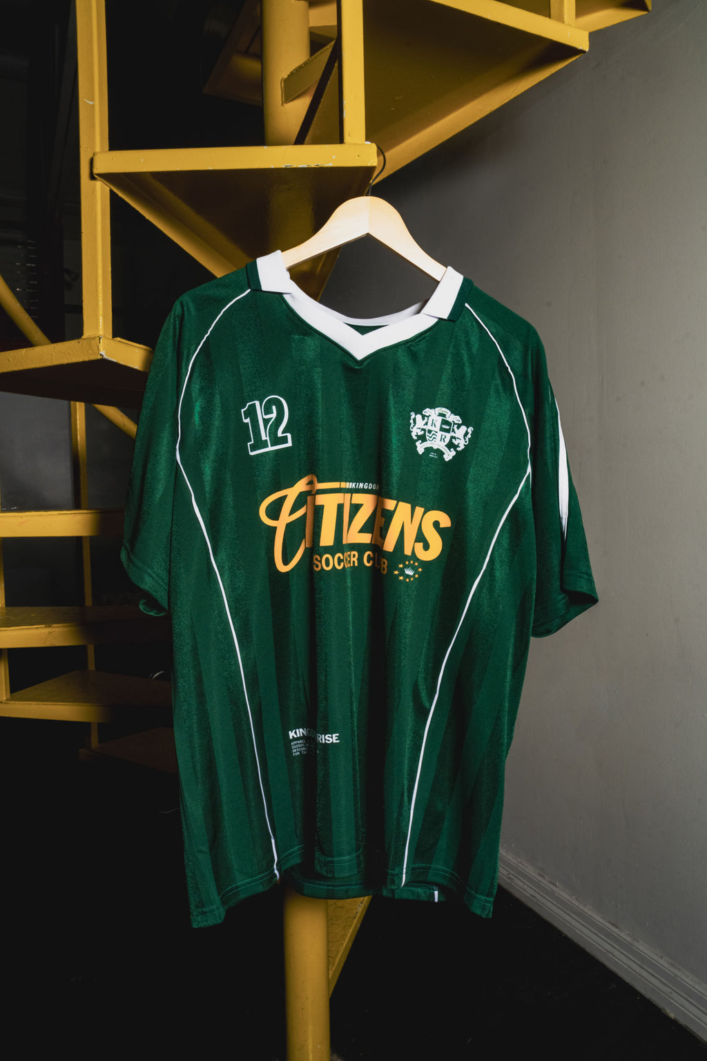 Kingdom Citizens Soccer Club Jersey - Green | Shadow Stripe Collared Soccer Jersey