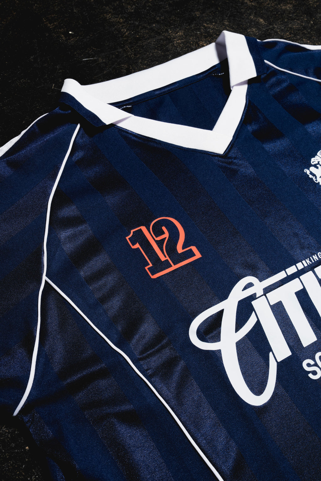 Kingdom Citizens Soccer Club Jersey - Navy Blue | Shadow Stripe Collared Soccer Jersey