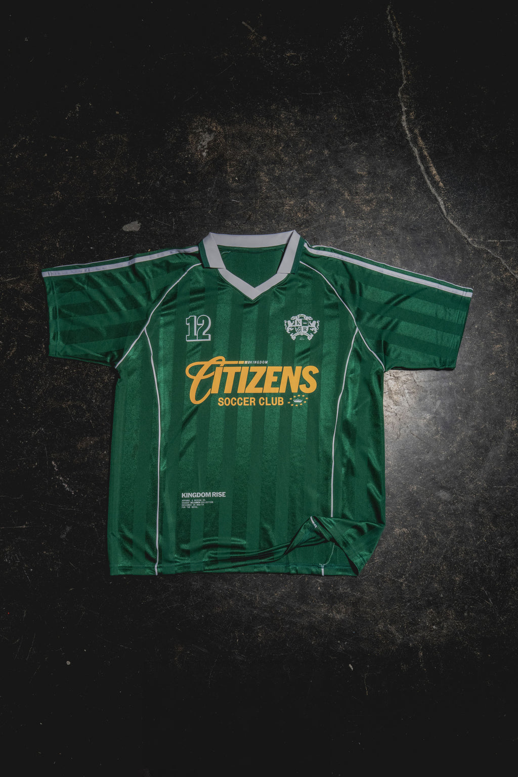 Kingdom Citizens Soccer Club Jersey - Green | Shadow Stripe Collared Soccer Jersey