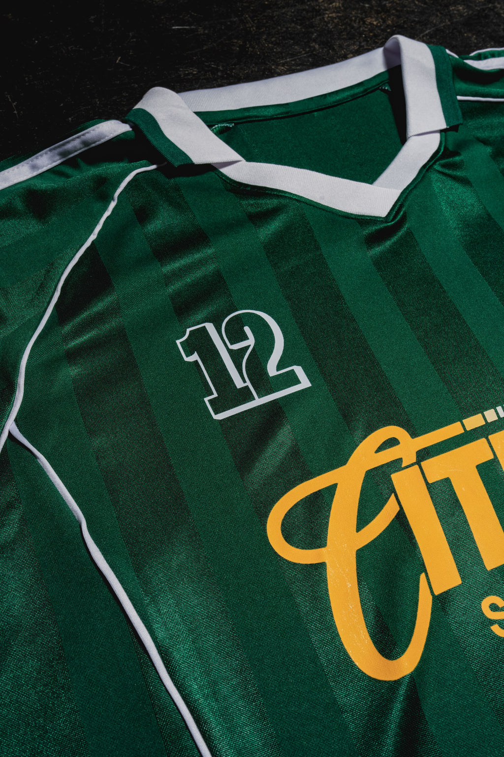 Kingdom Citizens Soccer Club Jersey - Green | Shadow Stripe Collared Soccer Jersey
