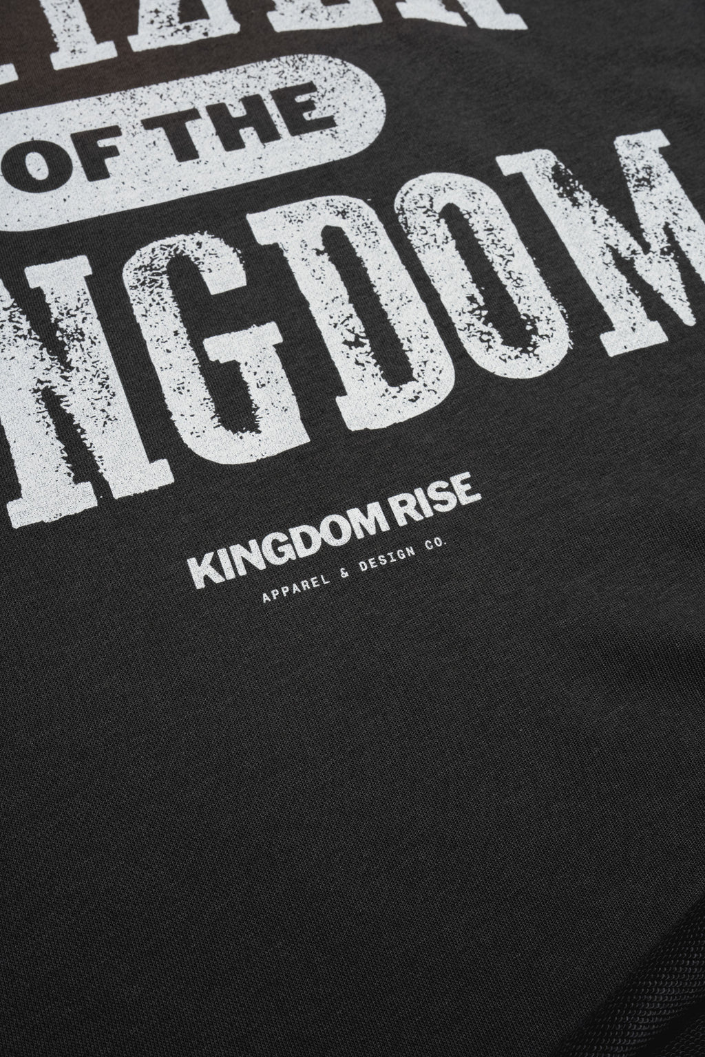 Kingdom Citizen Premium Tee - Dark Gray | Sun Fade Raw Edge T-Shirt