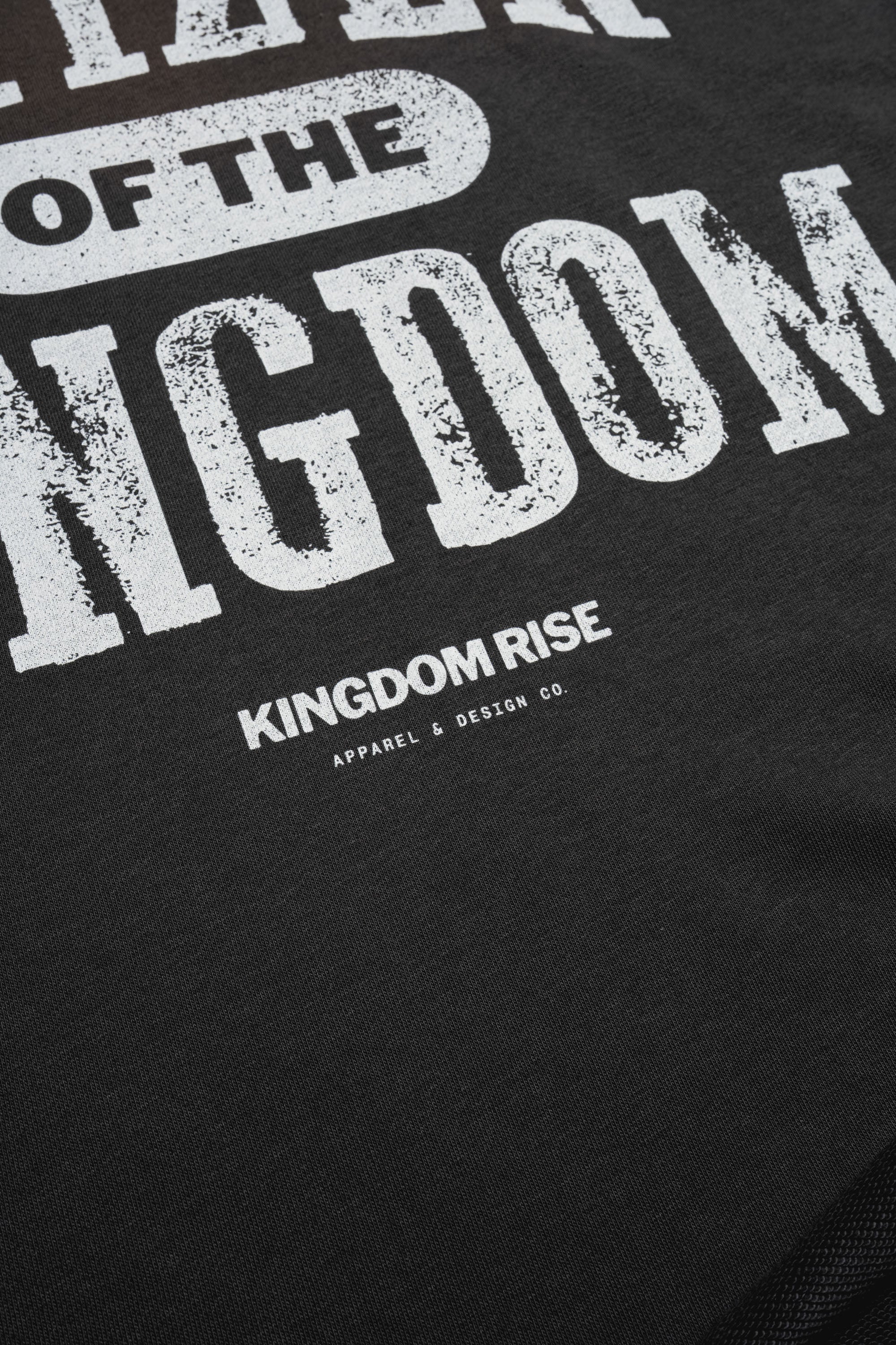 Kingdom Citizen Premium Tee - Dark Gray | Sun Fade Raw Edge T-Shirt