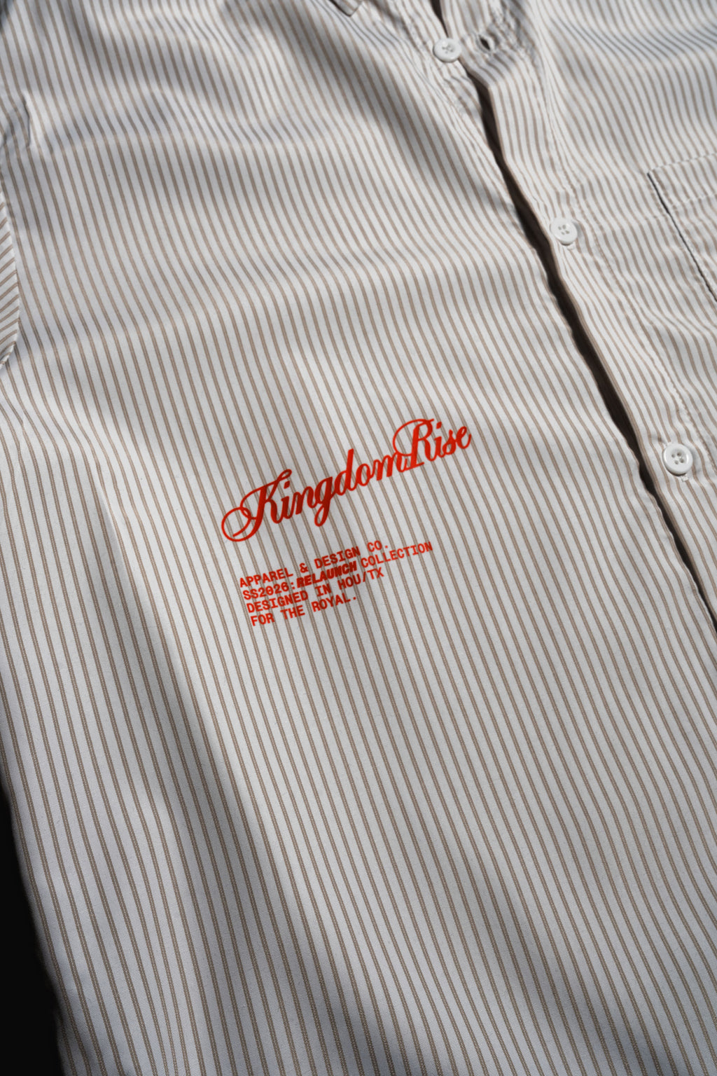 Royal Priesthood Button-up - White | Vertical Stripe Boxy Shirt