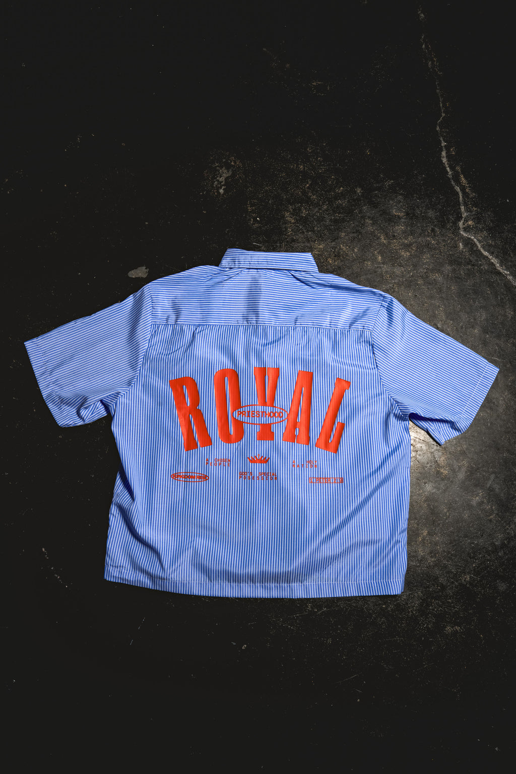 Royal Priesthood Button-up - Blue | Vertical Stripe Boxy Shirt