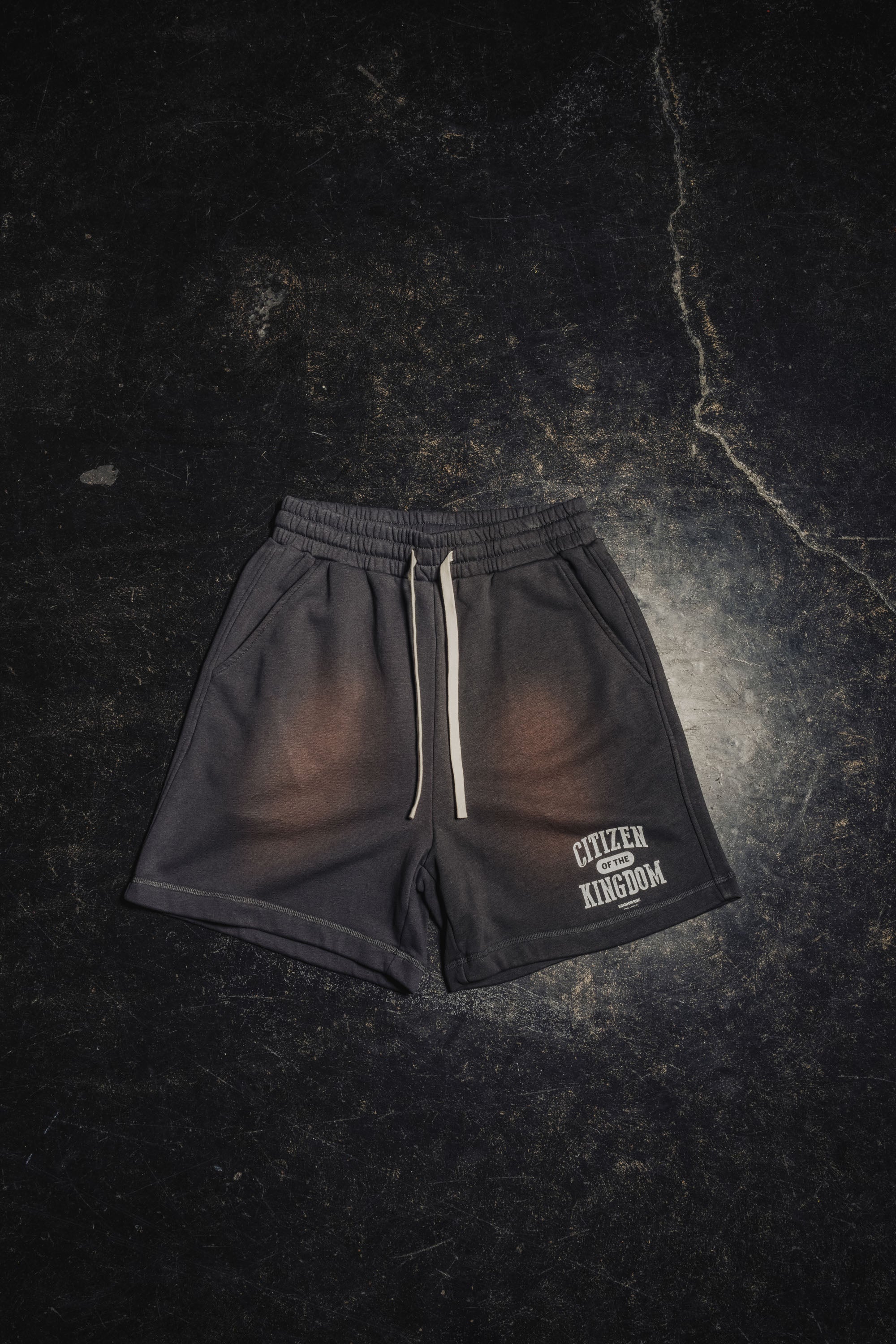 Kingdom Citizen Shorts - Dark Gray | Sun Fade Cotton Shorts