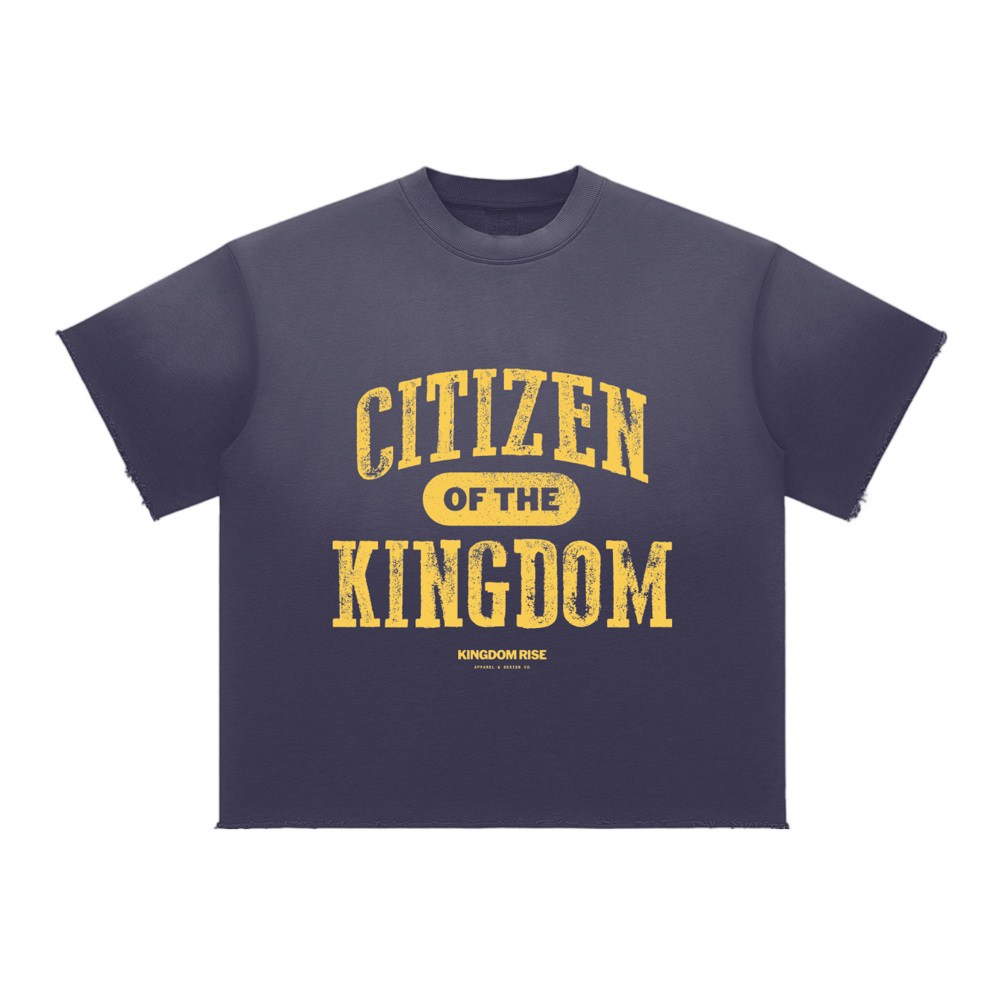 Kingdom Citizen Premium Tee | Sun Fade Raw Edge T-Shirt