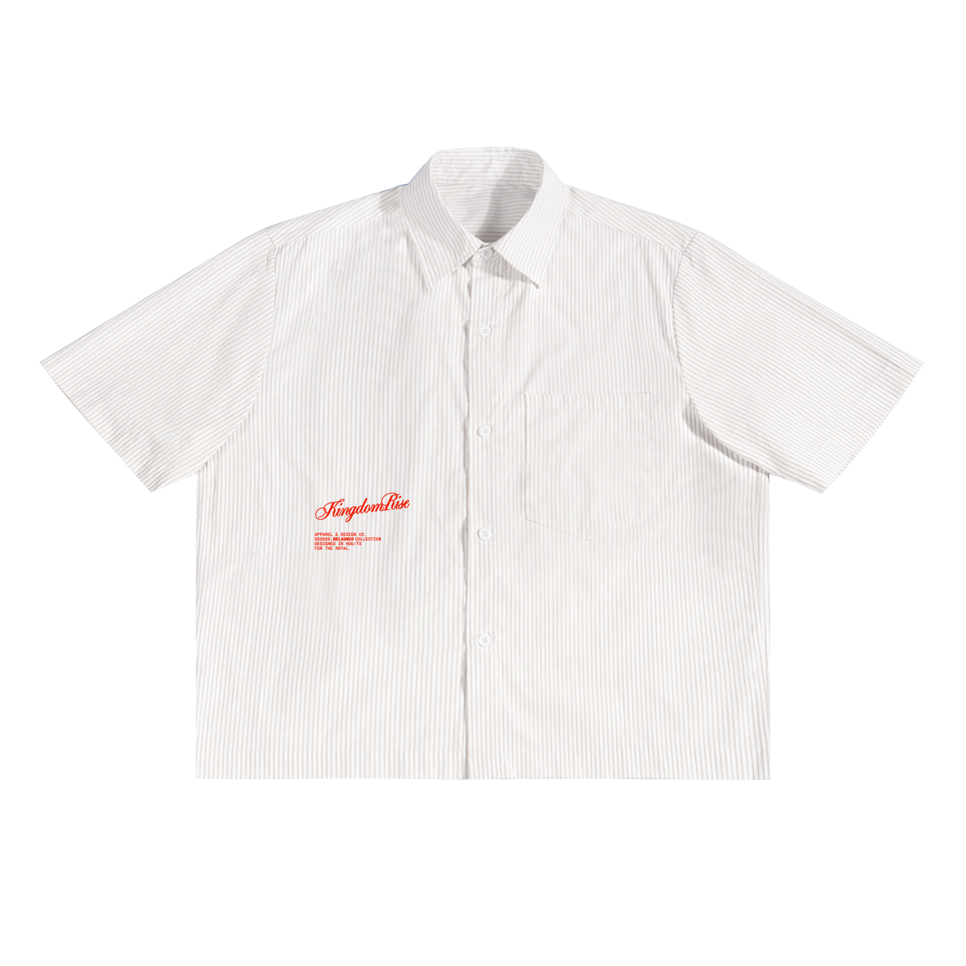 Royal Priesthood Button-up - White | Vertical Stripe Boxy Shirt