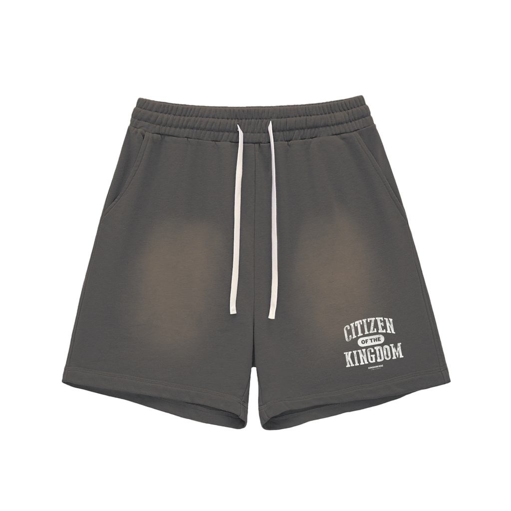Kingdom Citizen Shorts - Dark Gray | Sun Fade Cotton Shorts